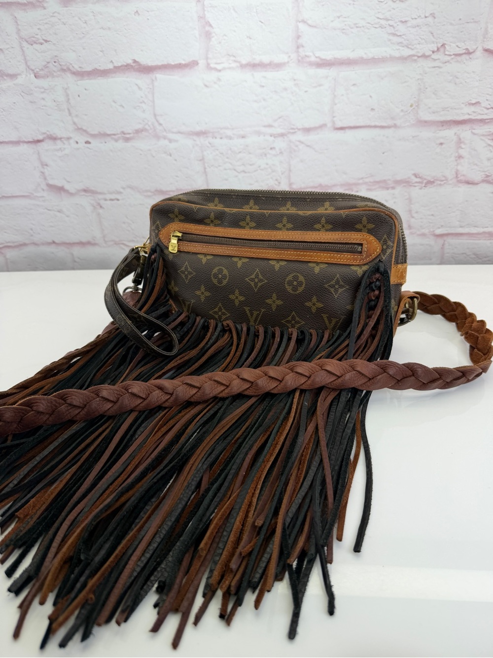 Louis Vuitton Vintage Boho Monogram Canvas Fringe Crossbody
